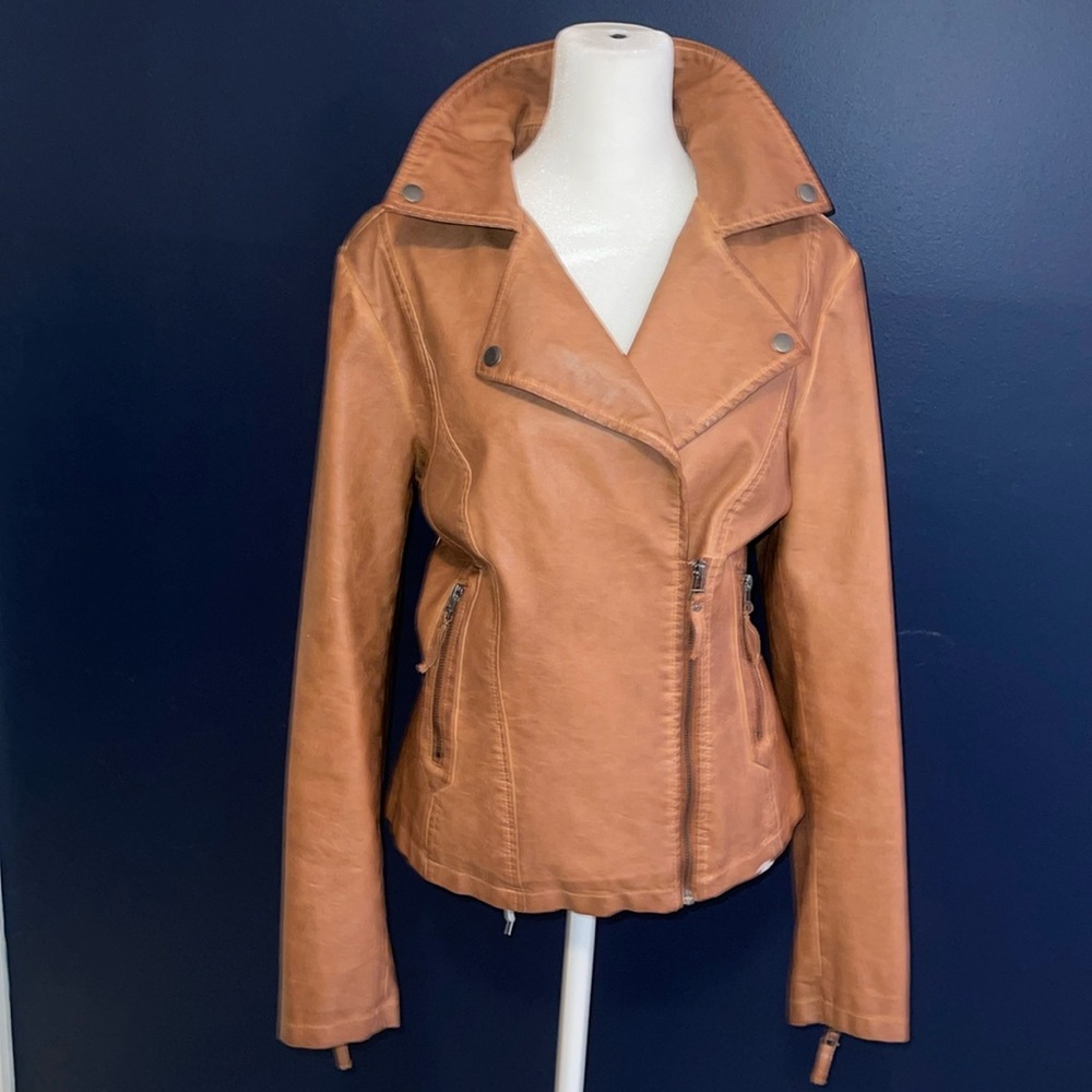 Brown Faux Leather Jacket